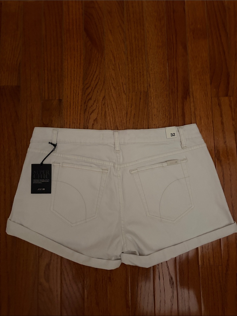 Joe's Jeans Cream Rolled-Hem Denim Shorts